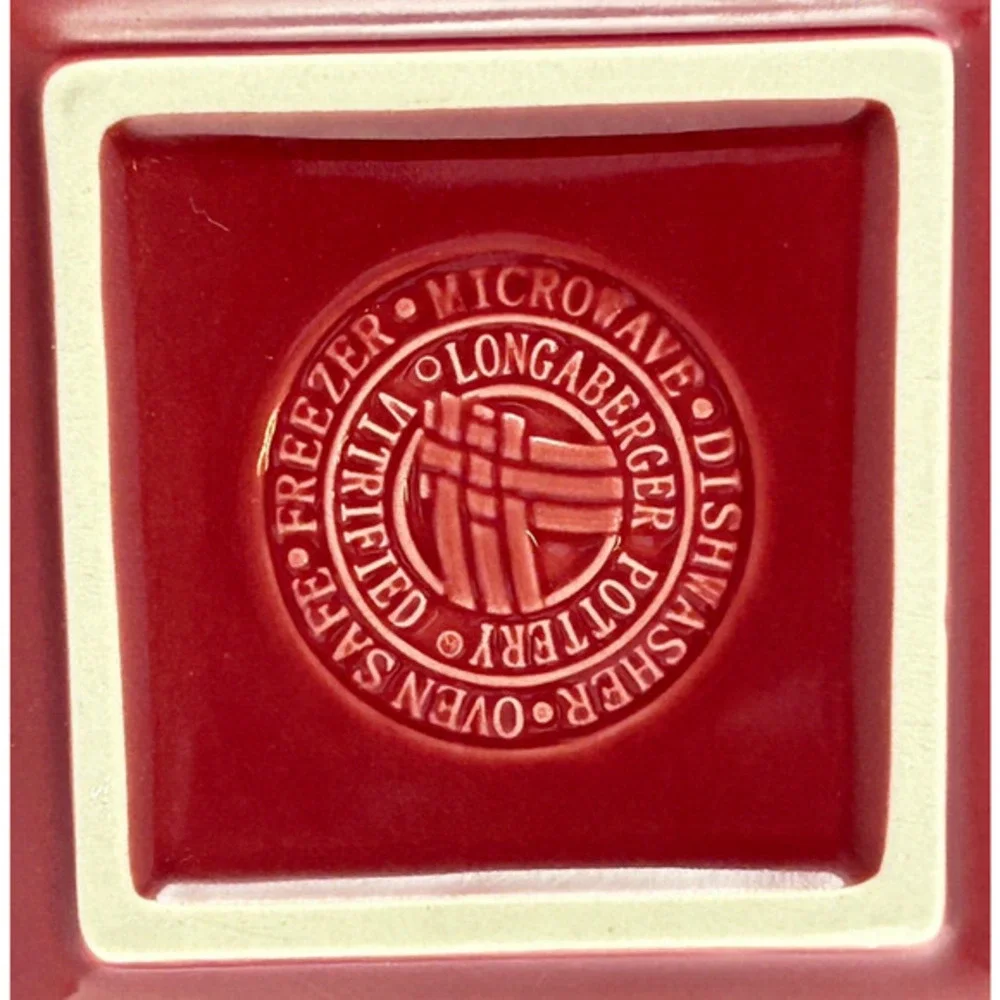 Longaberger Pottery Woven Traditions‎ Divided Dish Paprika Red #3181440